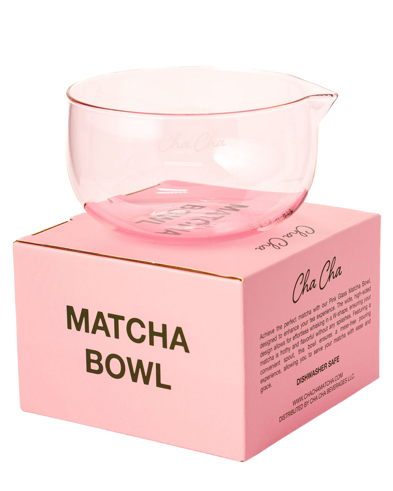 Pink Glass Matcha Bowl